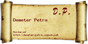 Demeter Petra névjegykártya